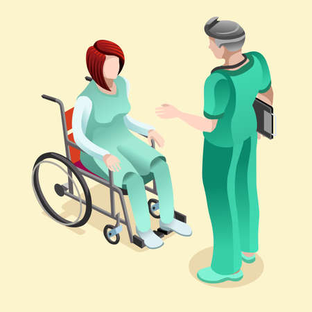 Zwei Krankenschwestern kümmern sich um den Patienten Zwei Krankenschwestern kümmern sich um den Patienten